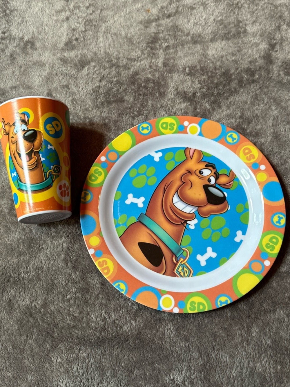Kcare Scooby-Doo Collectible Kid 2pc Matching Plastic Plate & Cup Set Multicolor
